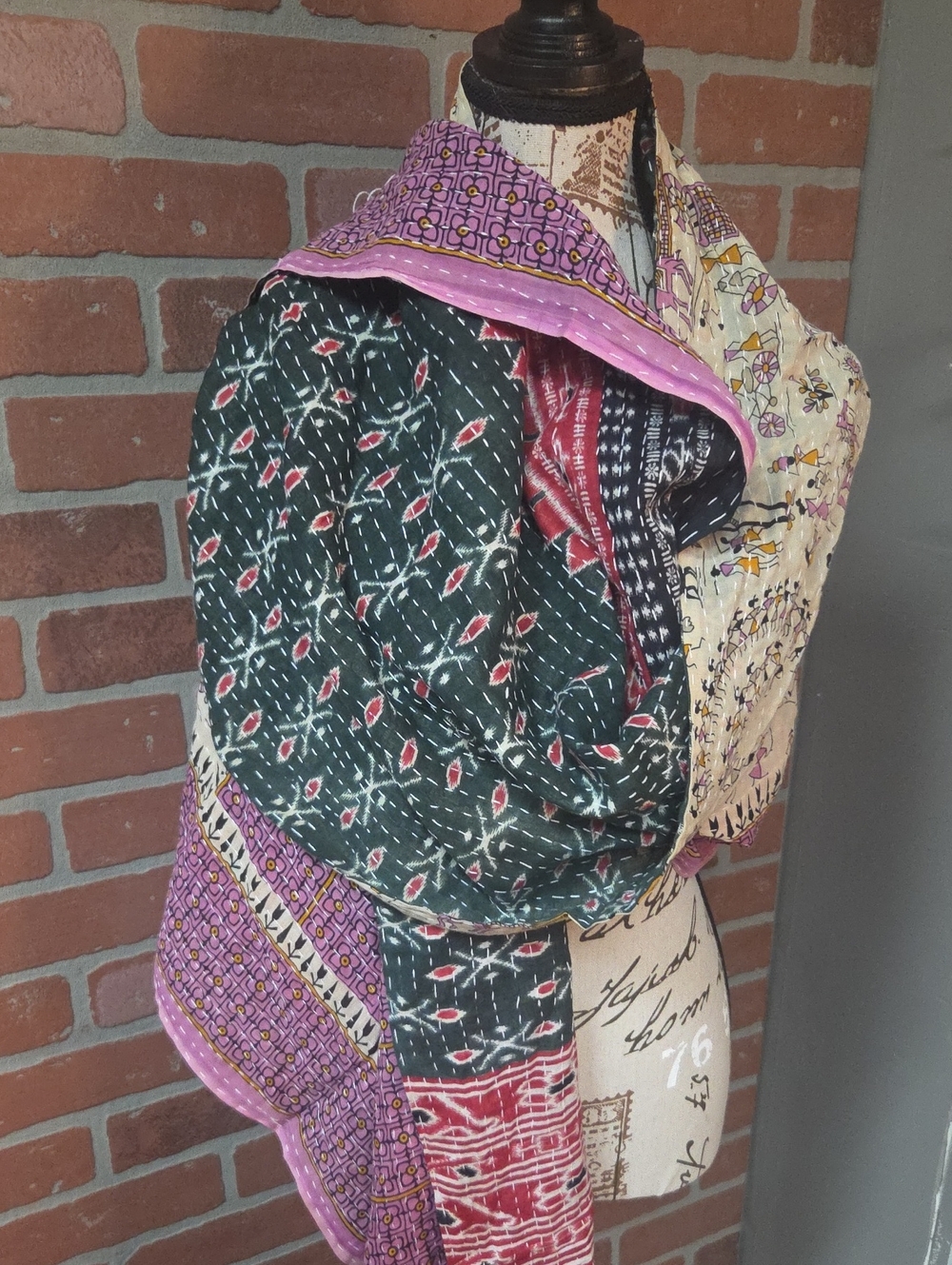 Kantha Reversible Scarf/Table Runner #125